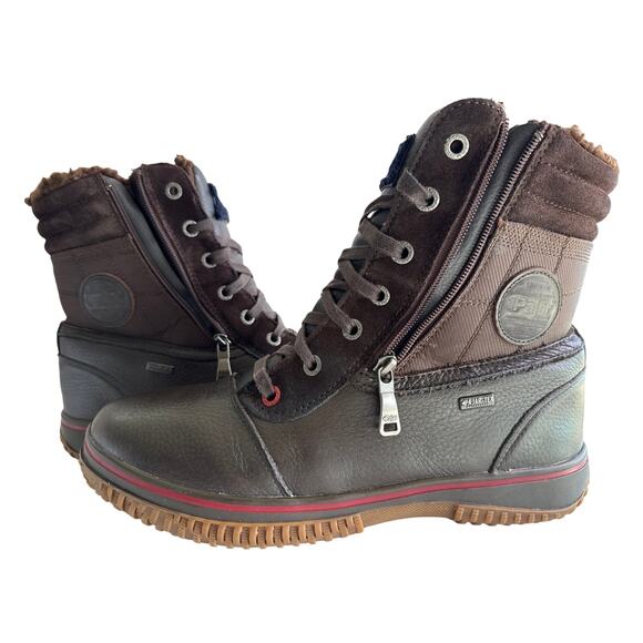 Pajar Canada Trooper Winter Boot Mens EU44 US 11 M Dark Brown Lace Up Side Zip - Picture 6 of 15